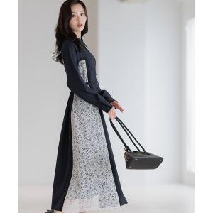 シャツワンピース 「2025AW新色登場/選べる着丈」サイドレースキリカエシャツワンピース291769