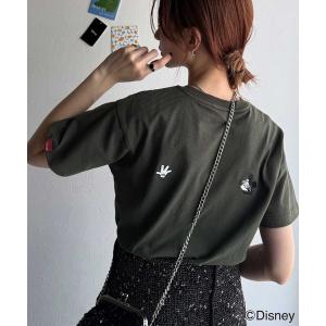 tシャツ 半袖 綿100%大人可愛い♪バック「ディズニー」刺繍半袖T レディース