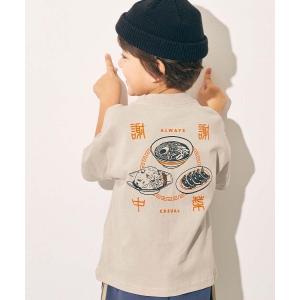 tシャツ 綿100％ デビラボ×「アジア食堂」 BIGシルエット プリント半袖Tシャツ キッズ 子供服 男の子 女の子｜ZOZOTOWN Yahoo!店