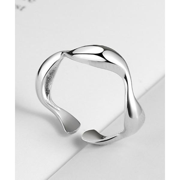 指輪 リング ウェーブデザインオープンリング レディース