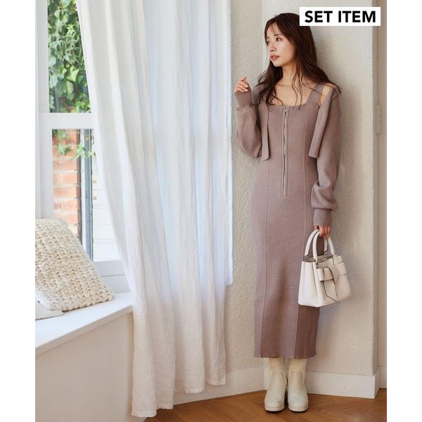 ワンピース ZIPニットワンピース＊ボレロSET  306991