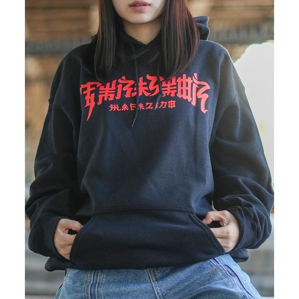パーカー CHINATOWN HOODIE SWEAT PARKA/スラッシャー前面プリントフード付...