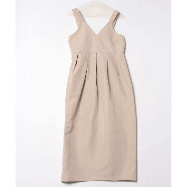 スカート ソフトグログランタックコクーンジャンパースカート