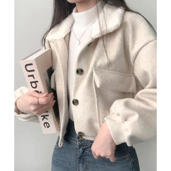 コート チェスターコート もこもこカラージャケット ボアカラー コート ショート丈 レディース