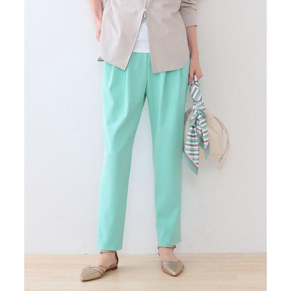 パンツ 「褒められパンツ」ストレッチ タックテーパードパンツ レディース