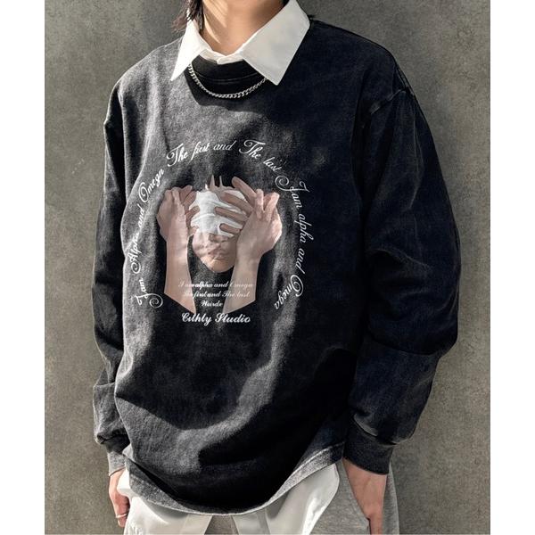 tシャツ 「秋冬」ヴィンテージライクビッグプリントロンT メンズ