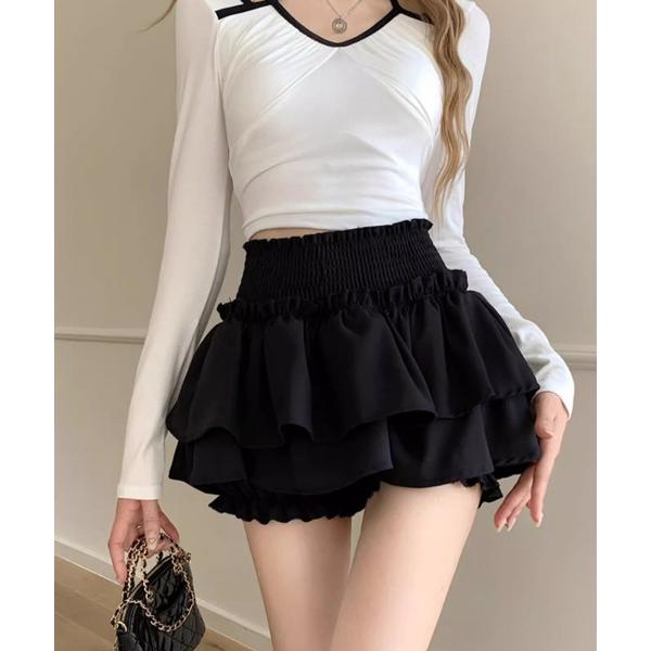 スカート 「インパン付き」フリルミニスカ