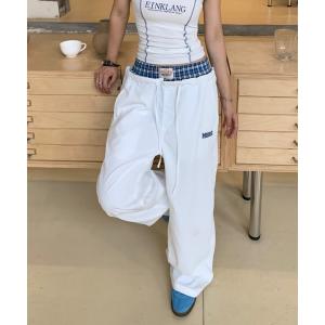 ワイドパンツ パンツ レイヤード風パンツ レディース