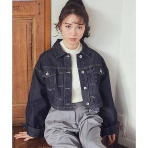 デニムジャケット gジャン クロップド丈デニムジャケット