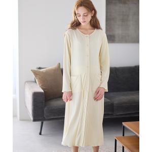 マタニティ ランダムリブネグリジェ/長袖ワンピース(産前・産後対応 マタニティ＆授乳服 パジャマ/ルームウェア)