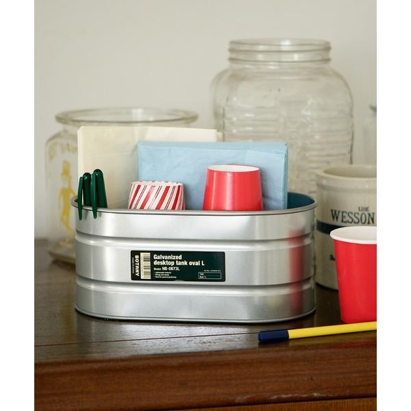 収納 GALVANIZED DESKTOP TANK OVAL L/タンク型 小物収納