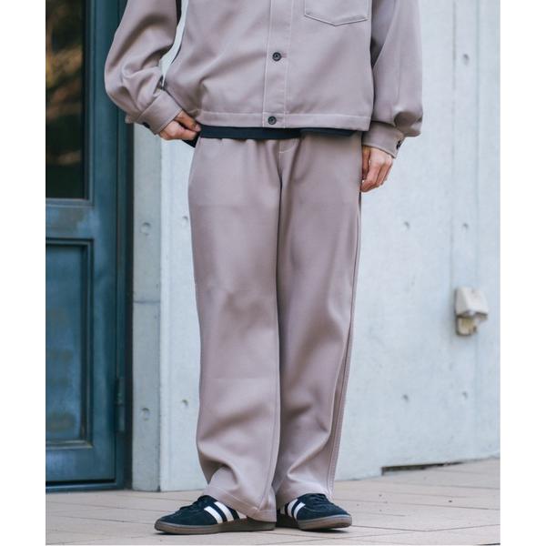 スラックス 「セットアップ対応」ステッチイージーワイドパンツ メンズ