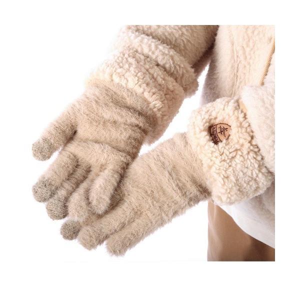 手袋 モールヤーンニットグラブ レディース