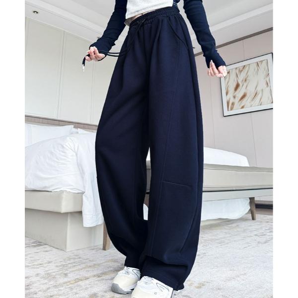 ワイドパンツ スウェットパンツ ジャージ タック入り カービング スウェット パンツ レディース