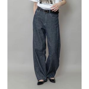 ジーンズ デニム デニムパンツ リネンコットンクロスバレルパンツ レディース
