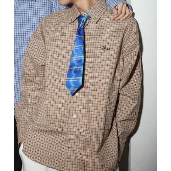 ブラウス シャツ チェック柄ルーズシルエットシャツ レディース