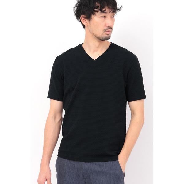 tシャツ HIGH STREET∴RIPAトライアングルモノグラムVネック半袖カットソー メンズ