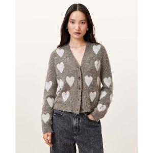 カーディガン AMORA LOVE HEART JACQUARD BRUSHED JUMPER | AMORA ラブ ハート ジャカード ブラッシュ