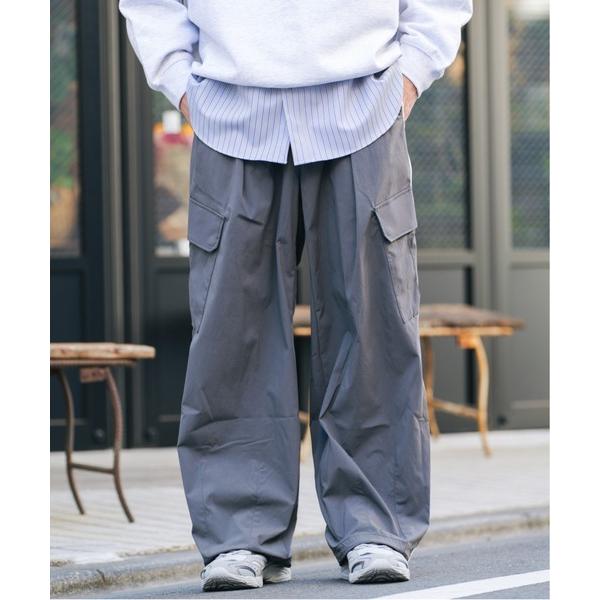 カーゴパンツ サイドライン/ナイロンワイドカーゴパンツ「セットアップ対応」 メンズ