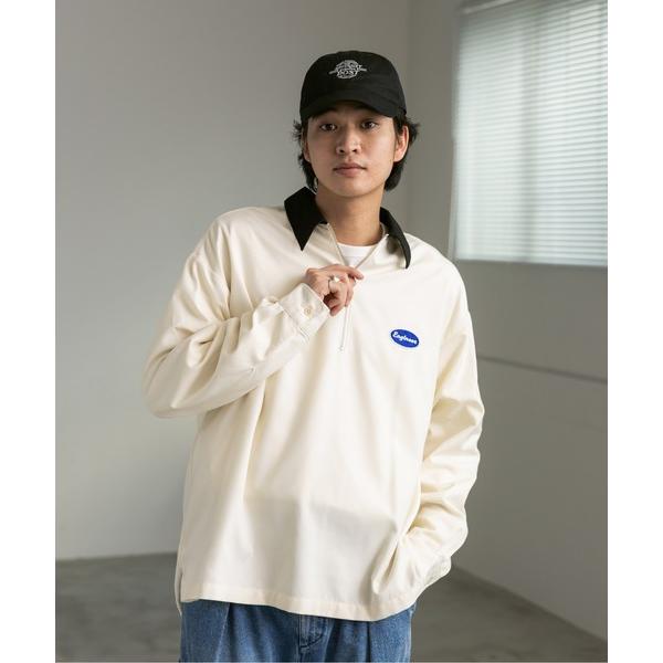 シャツ ワンポイント刺繍/TRハーフジップシャツ メンズ