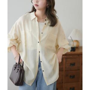ブラウス シャツ シアー黒釦ビッグシャツ レディース｜ZOZOTOWN Yahoo!店