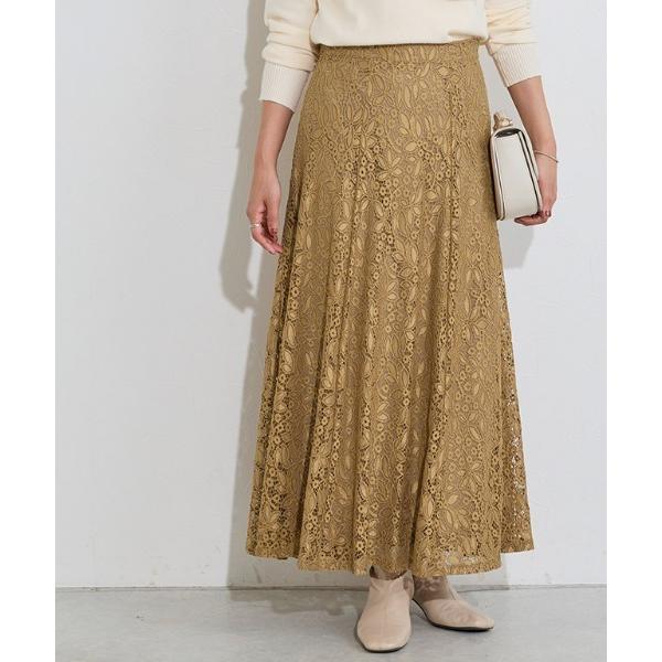 スカート レースセミフレアスカート