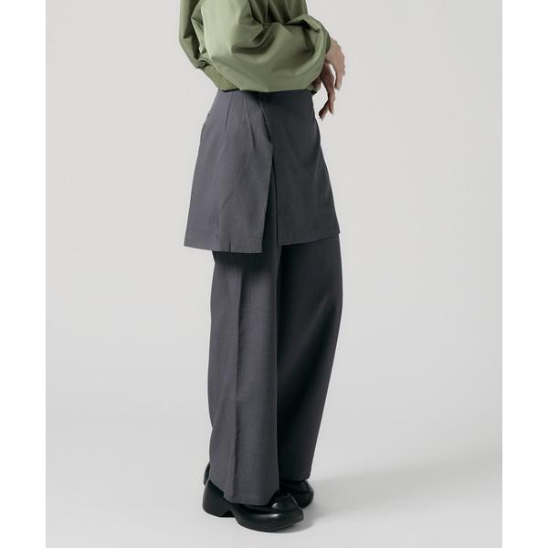 スラックス パンツ Wrap Skirt with Slacks / 巻きスカート風 レギュラースラ...