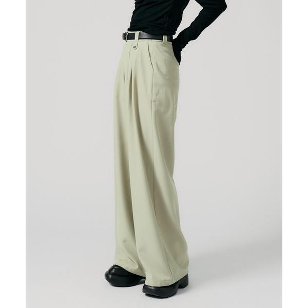 スラックス パンツ 2tuck Belted Wide Slacks / 2タック ベルト付き ハイ...