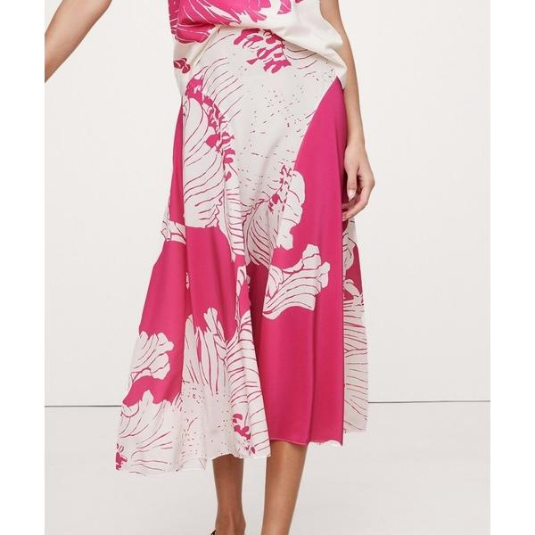 スカート シルククレープ ミディスカート