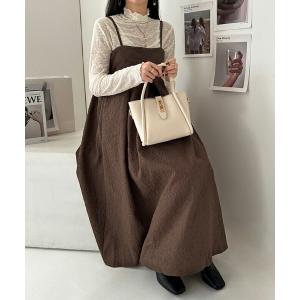 ワンピース ふくれジャガードキャミワンピース