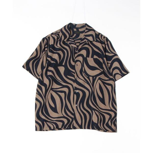 シャツ 「MMMM」フレアプリントオープンカラーシャツ/メンズ メンズ レディース