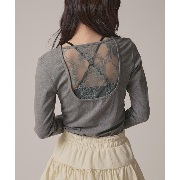 tシャツ Side Gather Lace Tops / サイドギャザーレーストップス レディース