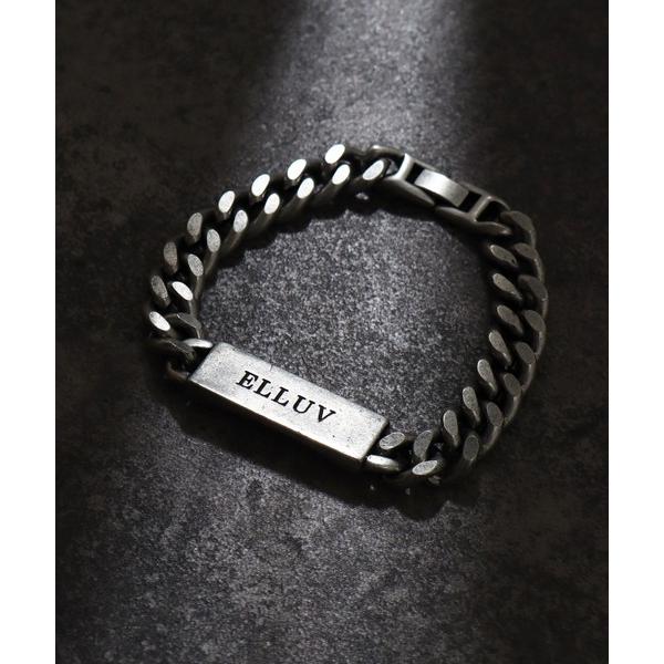 ブレスレット 「ELLUV/エルヴ」ロゴプレート ボリュームチェーンブレスレット メンズ レディース
