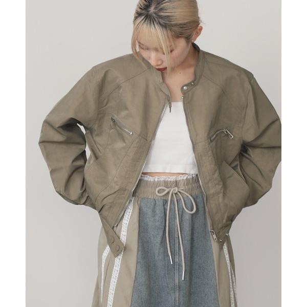 ブルゾン アウター スタンダードカラー ショート丈 ジャケット レディース メンズ