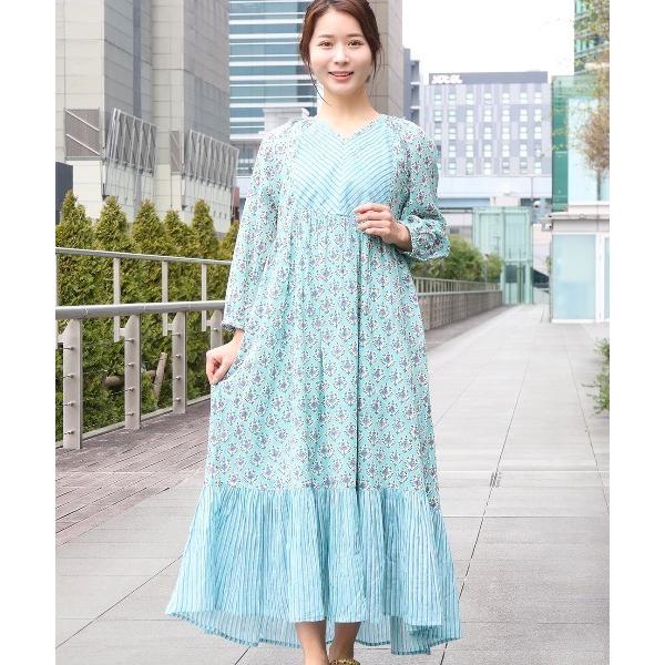 ワンピース Shanti Shanti ジョリーブロックプリントワンピース「WEB限定」