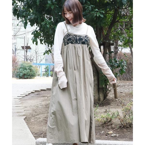 ワンピース マチョー刺繍キャミソールワンピース「WEB限定」