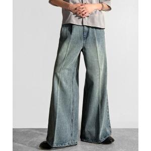 ジーンズ 「Classical Origin」「垢抜け確定。」ヴィンテージ加工ワイドバギーフレアデニムパンツ／Vintage Washed Wide