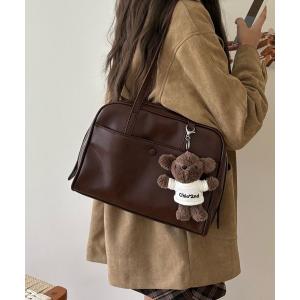 ショルダーバッグ バッグ フロントポケットスクエアボストンバッグ