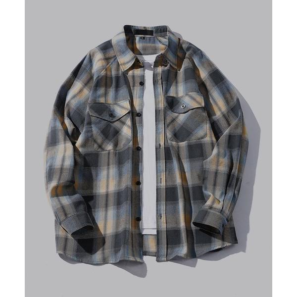 シャツ 「TOBEE」リラックスフィット オンブレチェック ネルシャツ メンズ レディース