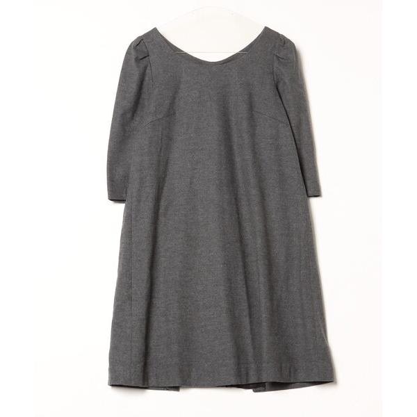 「TIARA」 7分袖ワンピース 3 グレー レディース