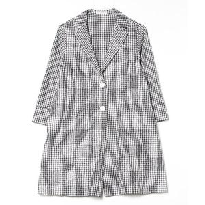 「GEORGES RECH」 チェック柄コート 40 ブラック レディース