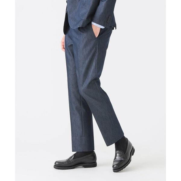 スラックス COOL MOTION(R) デニムライク 1プリーツ スラックス (ナローフィット) ...