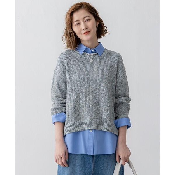 ニット セーター 「洗える」コットンルレックスリリー カラーニット レディース