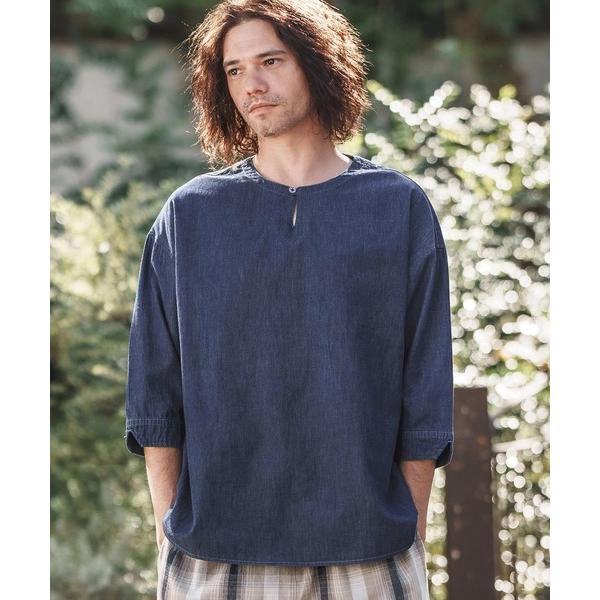シャツ ms5951-Silky Denim 3-4 Sleeve Skipper Pullover...