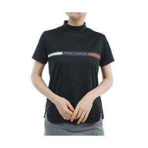 ラインロゴ 半袖モックネックシャツ レディース