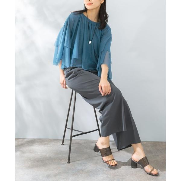 パンツドレス チュールブラウスセットオールインワン