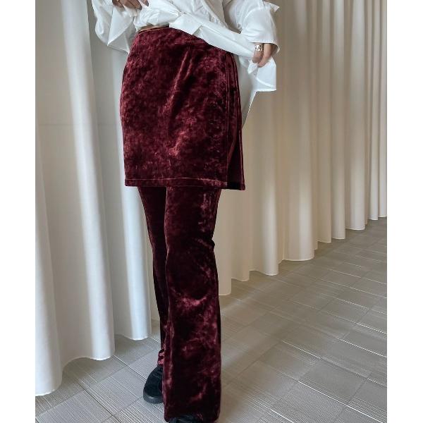 パンツ CRASH VELOUR WRAP SKIRT WITH PANTS レディース
