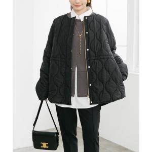 ノーカラーコート コート 「春アウター」キルティングノーカラーハーフコート レディース