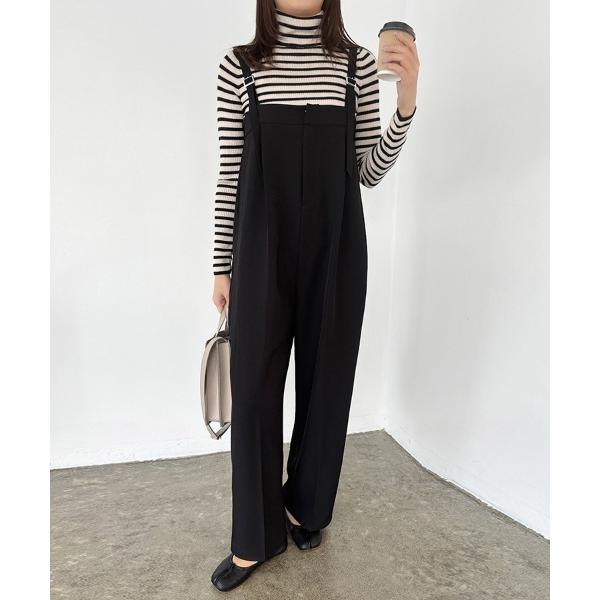 サロペット オーバーオール Iラインシルエットハイウエストサロペット レディース