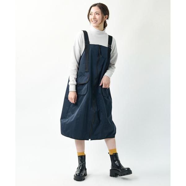 ジャンパースカート 「mite fabrica」ミーテファブリカ/バイカラーパイピング タフタジャン...